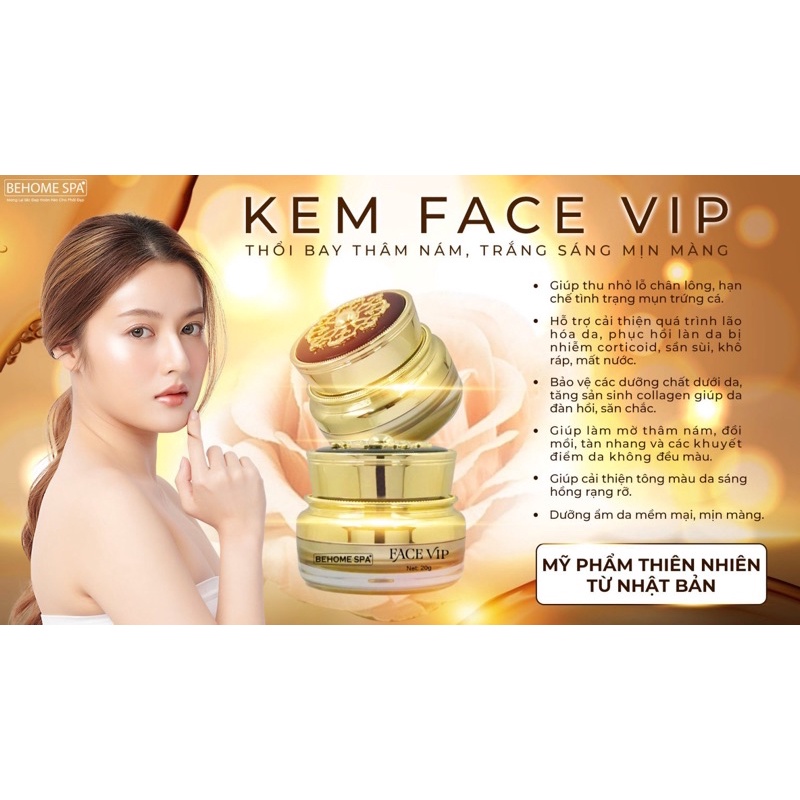 KEM FACE DƯỠNG TRẮNG DA  ⚜️FREESHIP⚜️ KEM FACE VIP, KEM TÁI TẠO BEHOME SPA DƯỠNG ẨM VÀ TRẮNG DA NGỪA LÃO HOÁ DA