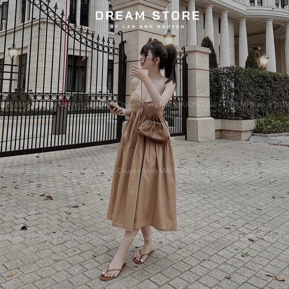 đầm maxi 2 dây dáng cao cup ngực closet, váy 2 dây đi biển , mặc ở nhà bầu bí thoải mái hàng đẹp trendy - nội y xanh