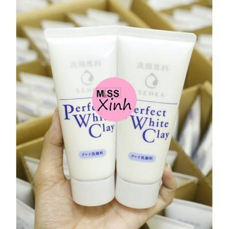 [CHÍNH HÃNG] Sữa rửa mặt đất sét trắng Senka Perfect Whip Clay sạch sâu sáng mịn 120g