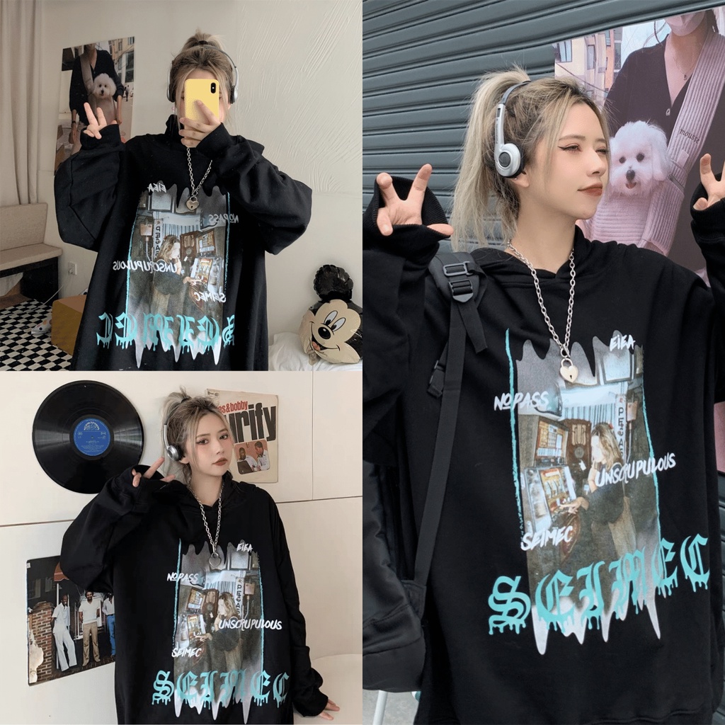 Áo hoodie nữ form rộng Min Room, áo nỉ unisex mũ hai lớp dày dặn NOPASS AHNP | BigBuy360 - bigbuy360.vn