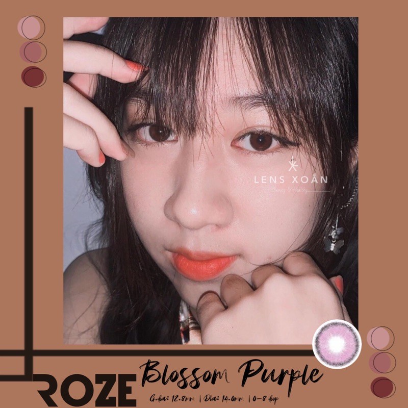 KÍNH ÁP TRÒNG ROZE BLOSSOM PURPLE CỦA B.S.COR: LENS HỒNG TÍM SIÊU TỰ NHIÊN 6 tháng | Lens Xoắn (GIÁ 1 CHIẾC, ĐỌC LƯU Ý)