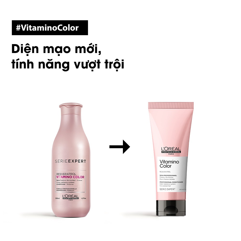 [Mã COSPPD05 giảm 10% đơn 400K] Dầu xả bền màu tóc nhuộm Serie Expert Vitamino Color 200ml