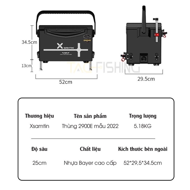 Thùng Câu Đài Xsmatin 2900E nắp carbon mẫu 2022