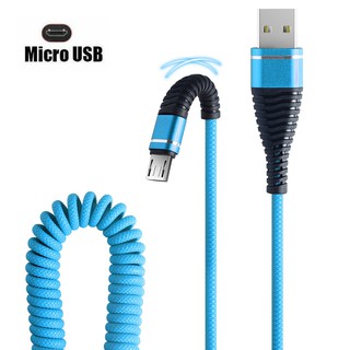 Micro USB  Spring Durable Cable Data Fast Charging A
