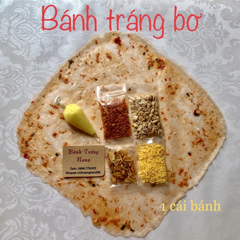 Bánh tráng bơ (1 cái bánh tráng to) Y như ảnh chụp.