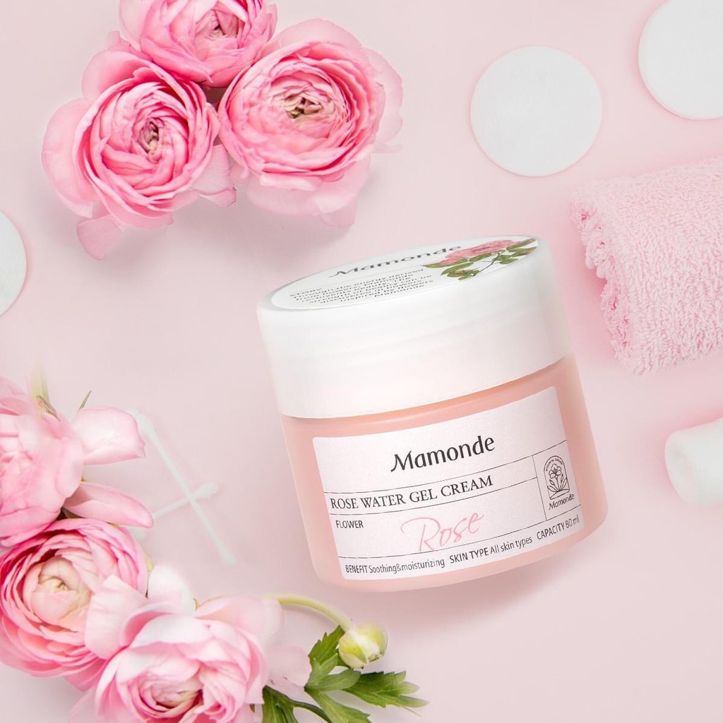 Kem Dưỡng Ẩm ✅Mamonde Rose Water Gel Cream 80ml 🟡Chính Hãng- Chiết Xuất Hoa hồng