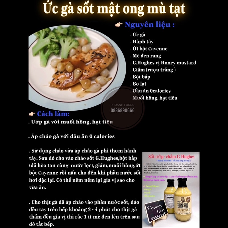 Sốt Ướp - chấm G Hughes  - sốt ướp thịt,rau ăn kiêng