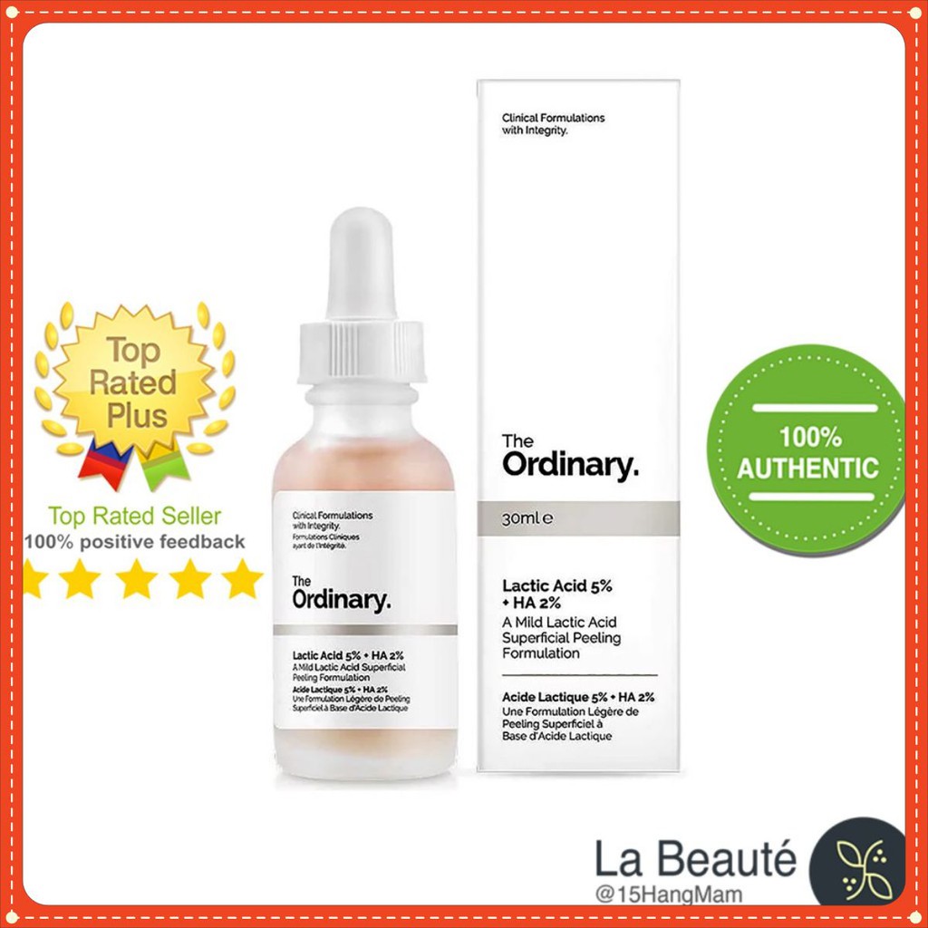 The Ordinary Lactic Acid 5% + HA Serum - Tinh Chất Thanh Lọc Da 30ml