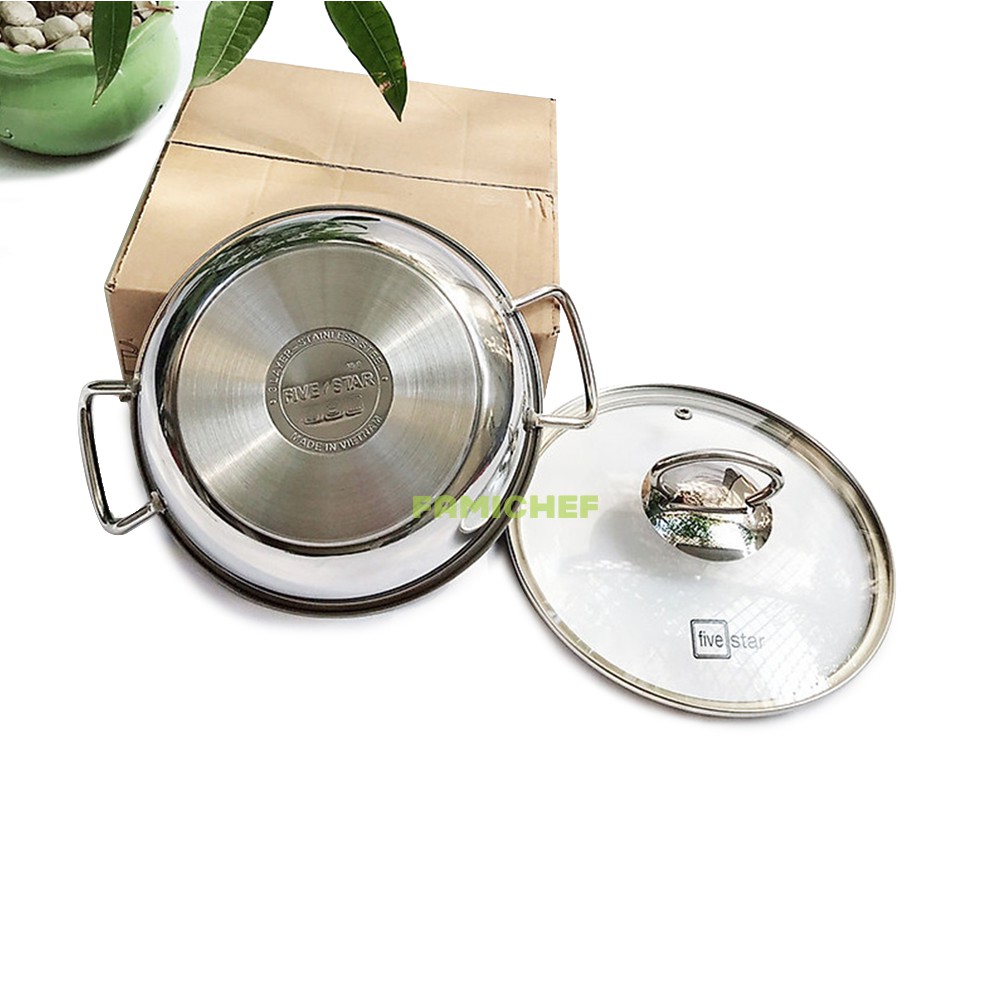 [SALE] NỒI INOX 2 QUAI CHỐNG DÍNH 3 ĐÁY ĐUN ĐƯỢC BẾP TỪ