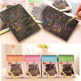 Có sẵn sSỔ VẼ MA THUẬT SÁNG TẠO ĐỘC ĐÁO CẦU VỒNG CHO BÉ SCRATCH NOTE