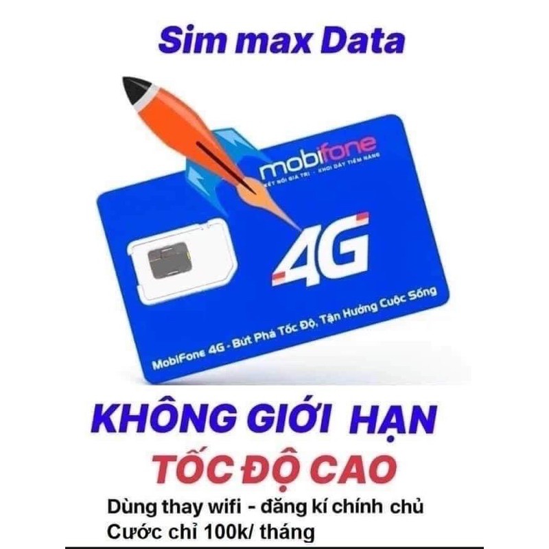 [VPB51,VP51] SIM MAX BĂNG THÔNG TỐC ĐỘ CAO Mobifone- ComBo Gói 6T + 12T