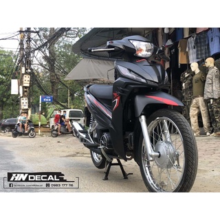 Tem Trùm Wave Rsx Đen Nhám Chỉ Đỏ Đơn Giản
