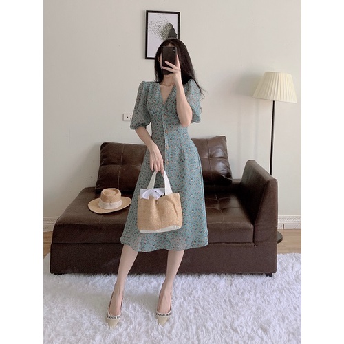 Váy xanh tay lửng_D064S1_LYNNA