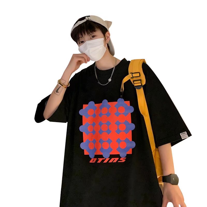 Áo Thun Tay Ngắn Dáng Rộng In Chữ Phong Cách Hàn Quốc Thời Trang Mùa Hè Cho Nam Và Nữ Size M-5XL