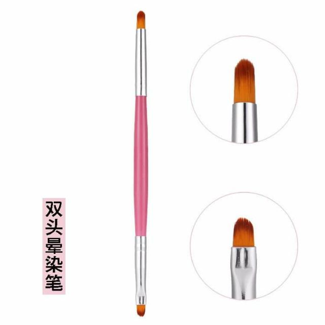 Cọ 2 đầu. 1 đầu là cọ đắp gel . 1 đầu là cọ dặm nhũ, dặm omber, dặm bột mịn.... Bút 2 đầu hữu ích tiện