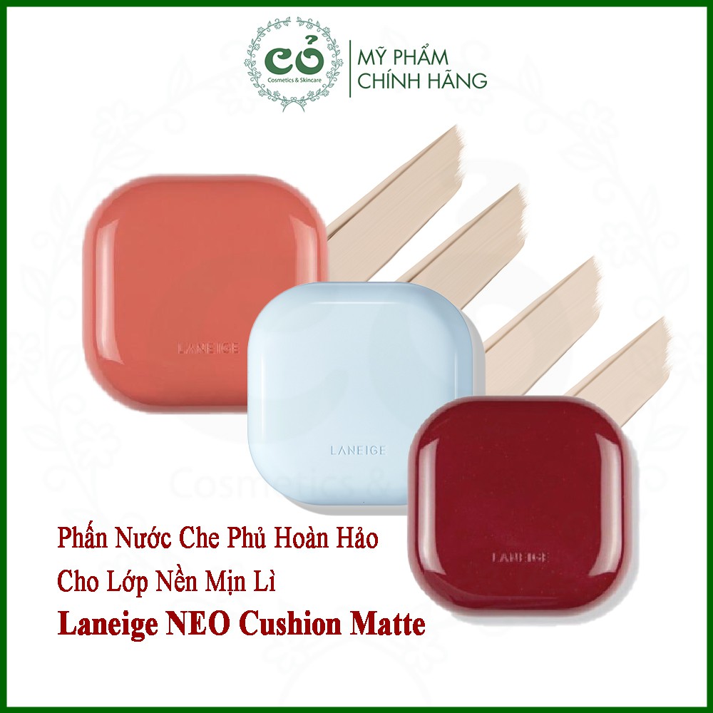 [KÈM LÕI REFILL] Phấn Nước Che Phủ Hoàn Hảo 24H Cho Lớp Nền Mịn Lì Laneige NEO Cushion Matte 15gx2