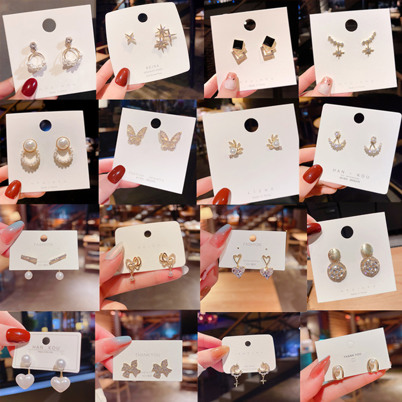 Bông tai đính đá zircon ngọc trai ngọt ngào dành cho nữ