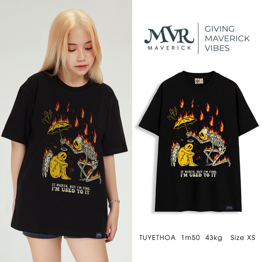 Áo form rộng tay lỡ unisex chất ngầu cần người che chở cánh thiên thần MVR size rộng tee Mỹ BB4143
