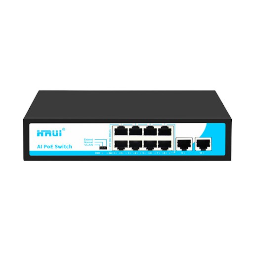 Bộ chia mạng (Switch) Poe Hrui HR900-AF-82N 8port POE + 2 Uplink