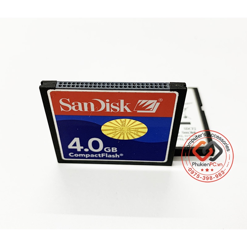 Thẻ nhớ CF Compact Flash Card Sandisk 4GB công nghiệp cho máy CNC PLC máy ảnh kỹ thuật số