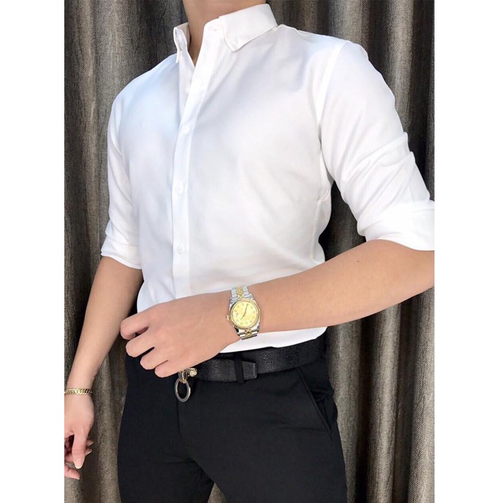 Áo Sơ Mi Nam Trắng Công Sở Phong Cách Hàn Quốc | BigBuy360 - bigbuy360.vn