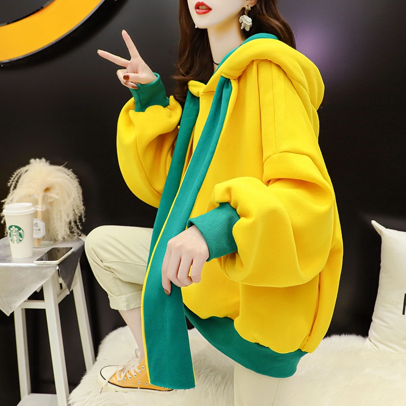 Áo hoodie lót nhung dày thời trang thu đông cho nữ