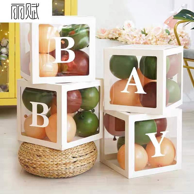 Hộp 4 chữ baby ( nhận in tên bé lên hộp) trang trí bữa tiệc sinh Nhật hoặc decor trang trí