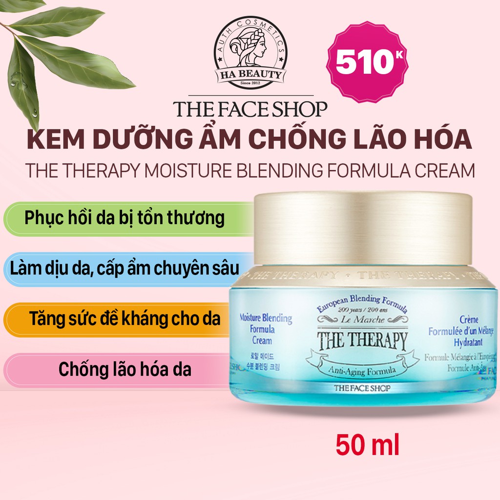 Kem dưỡng ẩm chống lão hóa làm dịu da phục hồi da The Face Shop The Therapy Moisture Blending Formula Cream 50ml