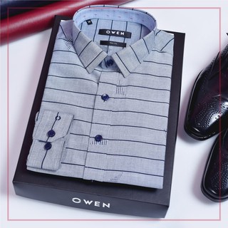 Áo sơ mi nam kẻ xám lịch thiệp OWEN AS80379D đang giảm giá