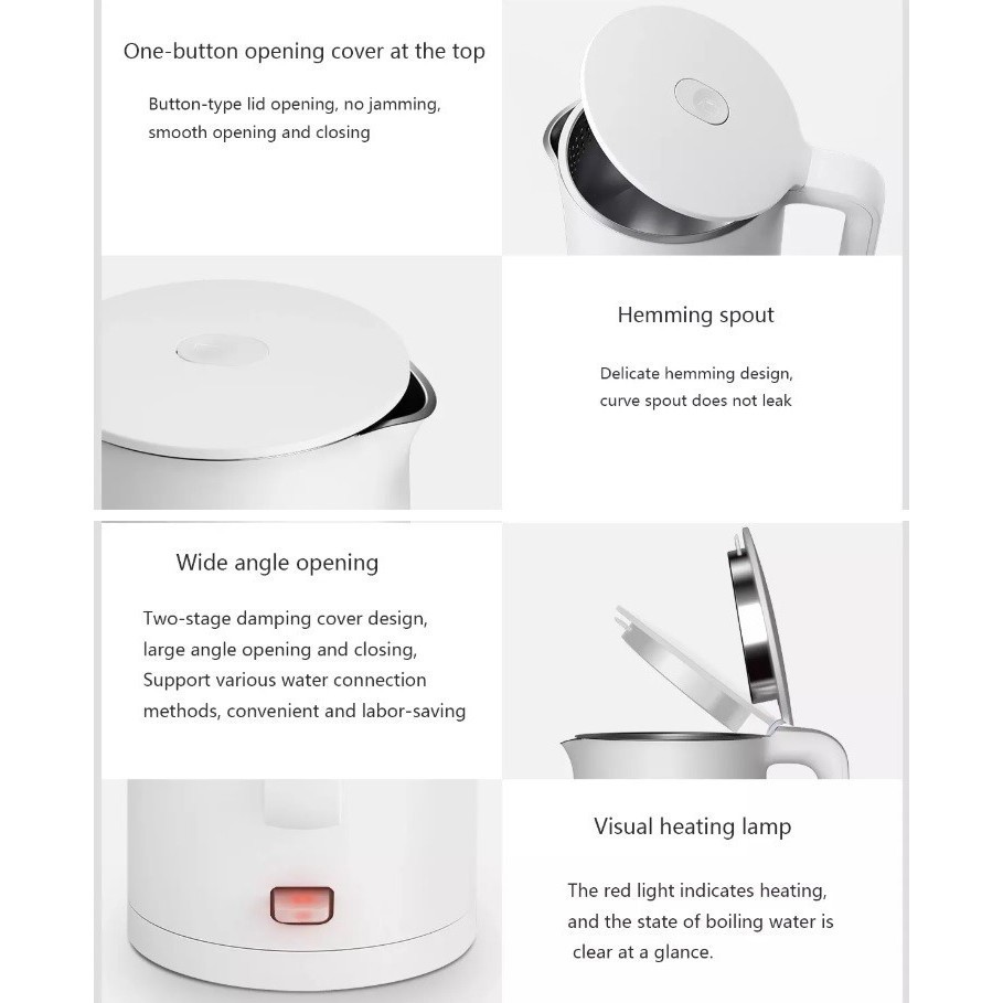 Ấm siêu tốc Xiaomi 1A 1800W 1.5L nghệ đun nóng siêu tốc