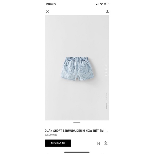 Quần Short Jean Bé Gái Mặt Cười ZR