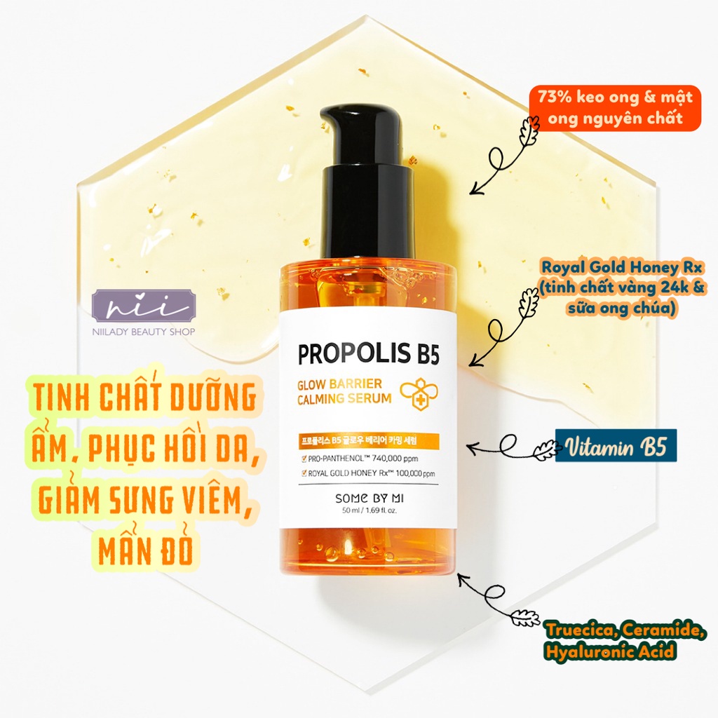 Tinh chất, cân bằng da Some By Mi Propolis B5 Glow Barrier Calming Serum / Toner