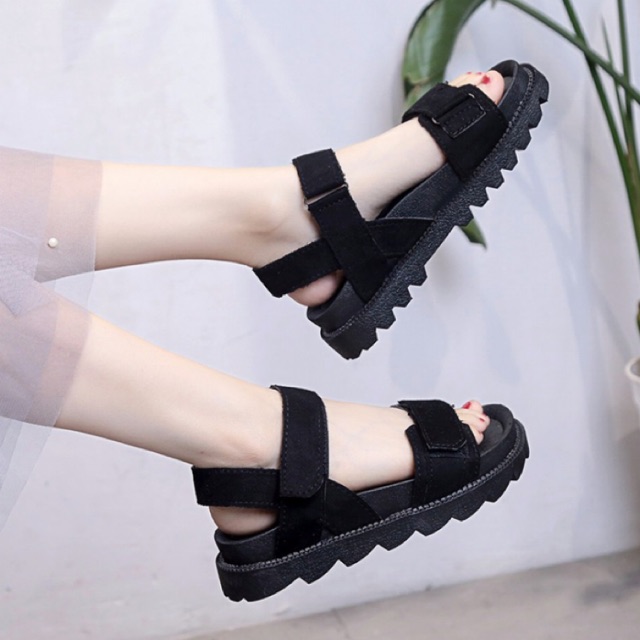 Giày Sandal đế bánh mì đế gai siêu hot sandal ulzzang( ảnh thật trong video)