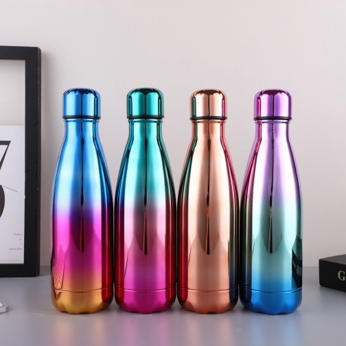 Binh giữ nhiệt dạng chai Inox 304 thép không gỉ 500ml mạ màu ombre KinoShop
