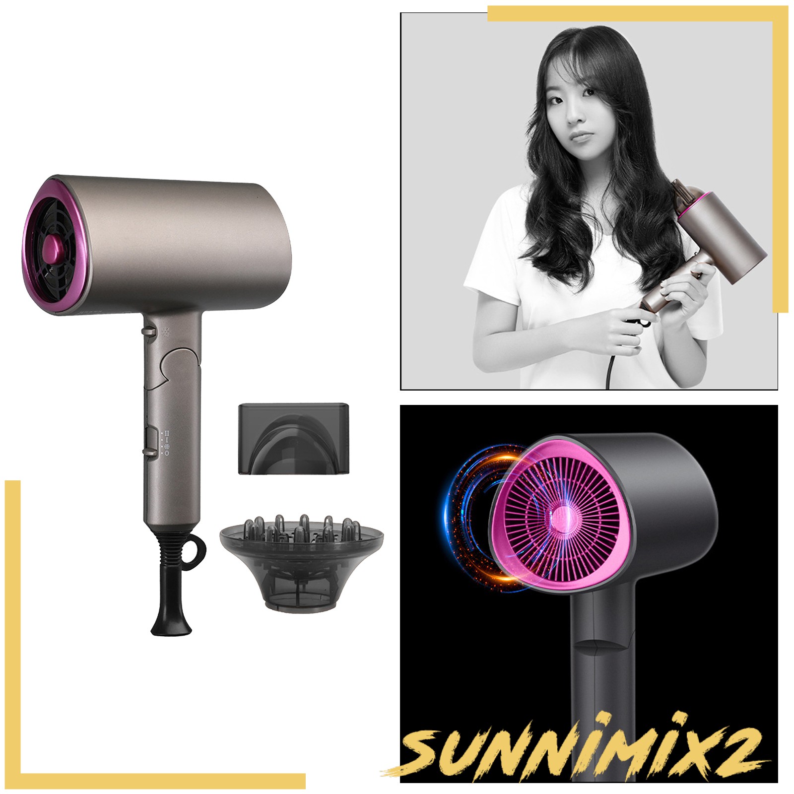 (Hàng Mới Về) Máy Sấy Tóc Sunnimix2 Chuyên Dụng Cho Salon / Tại Nhà / Khách Sạn 1 Vòi Phun