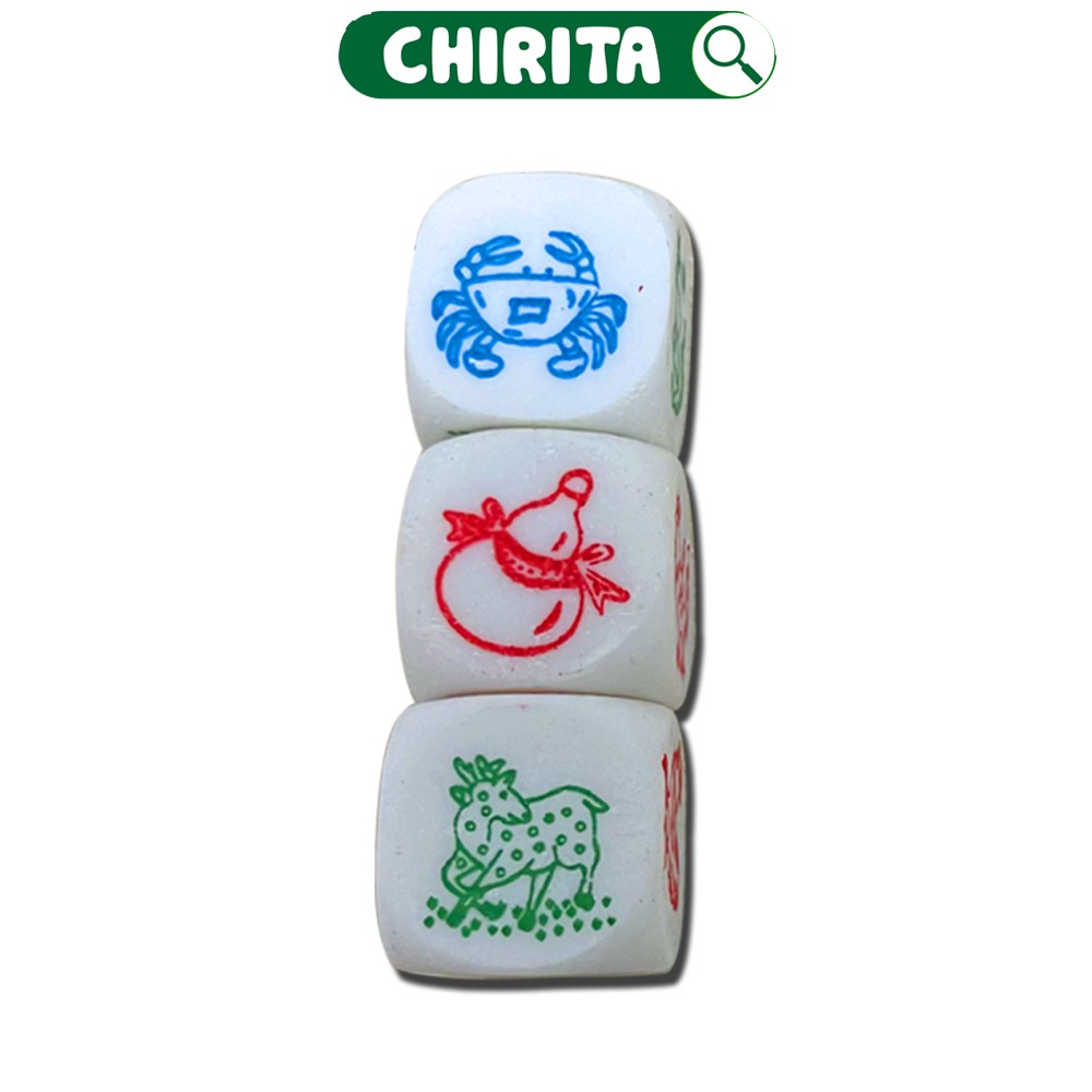 Bộ Bầu Cua HỘT LỚN - Bộ Lắc Bầu Cua Tôm Cá , Boardgame Đồ Chơi Trẻ Em CHIRITA