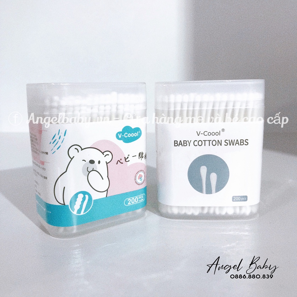 Tăm bông Vcool / Misuta cao cấp cho bé hộp 200-400 cây