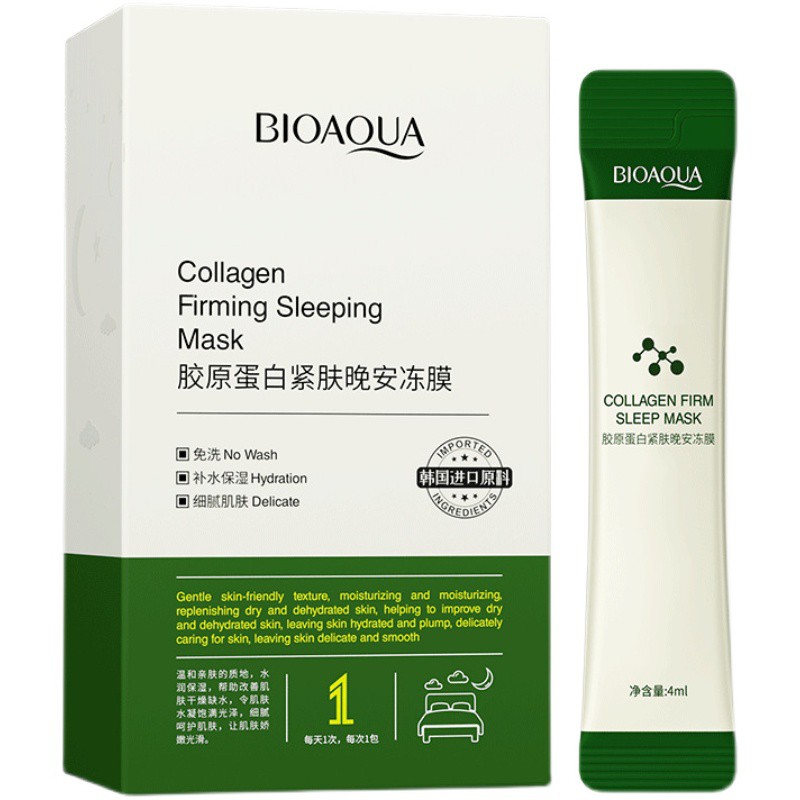 Mặt Nạ Ngủ Thạch Bioaqua, Yanjiayi (1 gói) 4ml Collagen Firming Sleeping Mask Dưỡng Ẩm, Bổ Sung Collagen, Căng Bóng