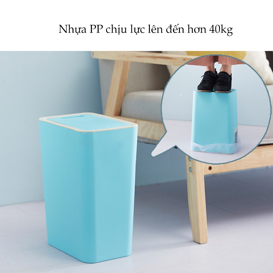 Thùng rác nút bấm thông minh 12L - Thùng đựng rác nhựa PP Loại 1 - GOMY R09