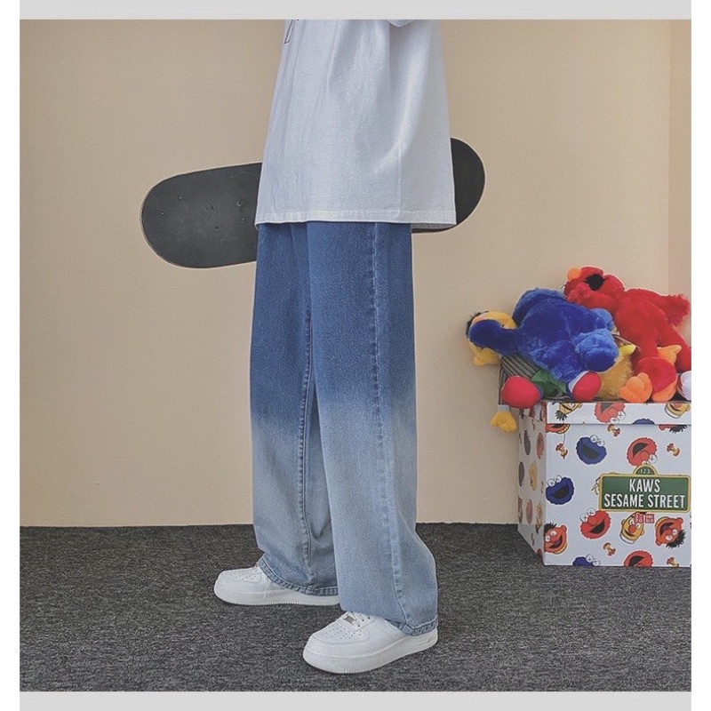 Quần Jeans nam ống xuông phai ống streetwear, quần bò nam dáng đứng mẫu wash 2 màu