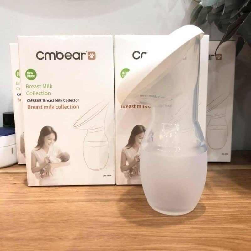 BooBoo Baby - Cốc hứng sữa, hút sữa rảnh tay silicon cao cấp kèm nắp đậy CmBear