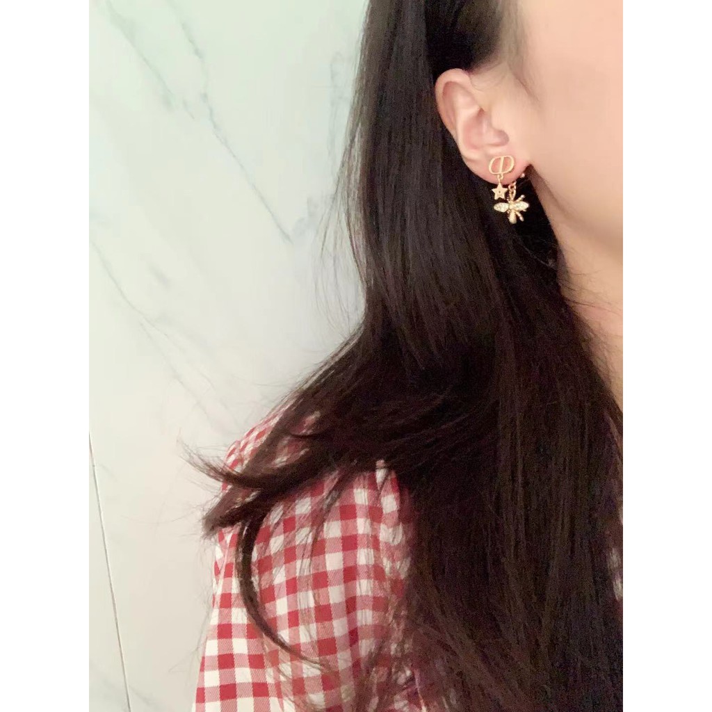 Bông tai Dior đính đá thời trang cho nữ