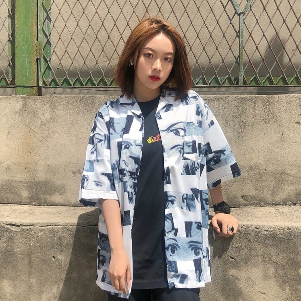 Áo sơ mi tay lỡ nam nữ form rộng ĐÔI MẮT Unisex | BigBuy360 - bigbuy360.vn