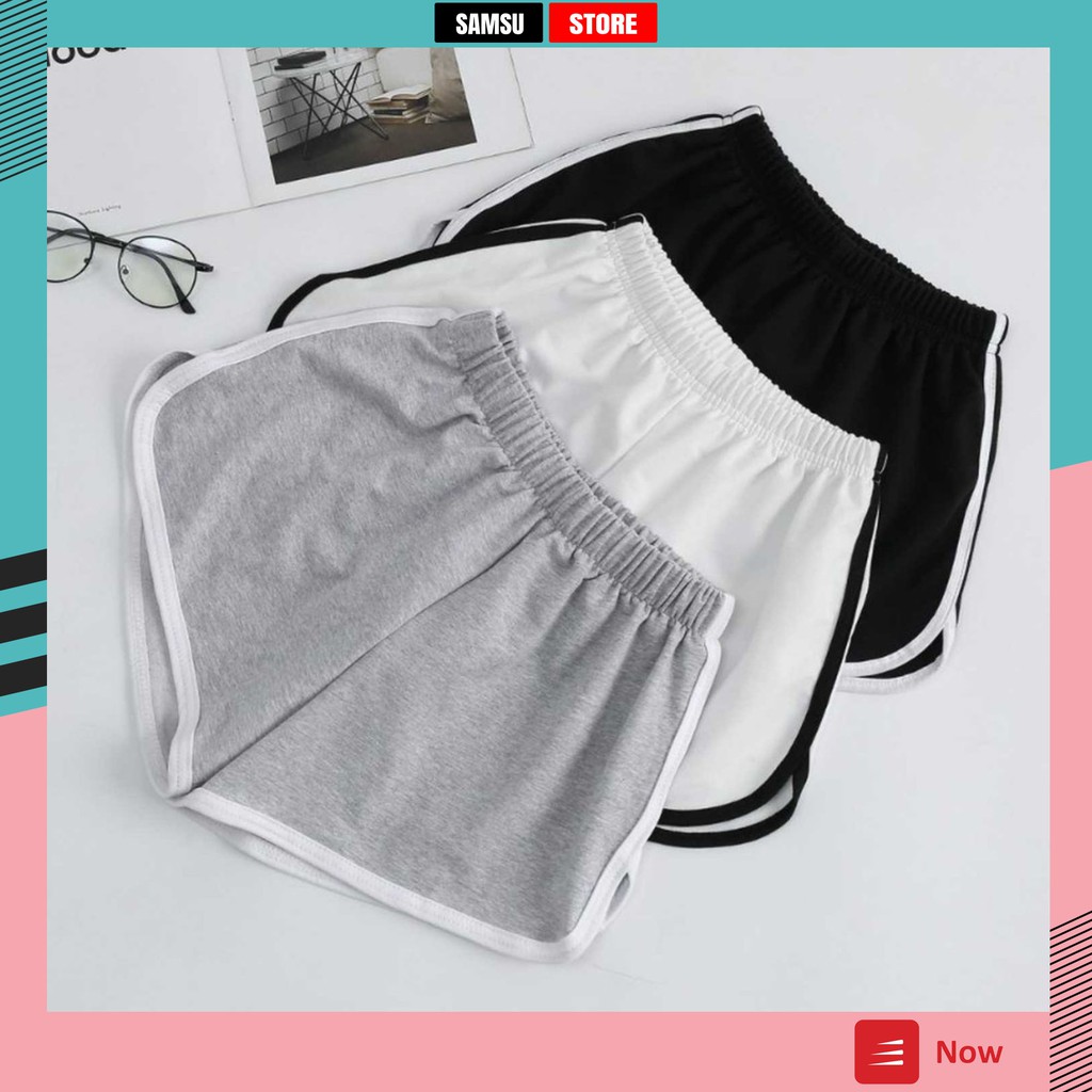 Quần đùi nữ thể thao tập gym mặc nhà ống rộng thoáng mát SAMSU FX132