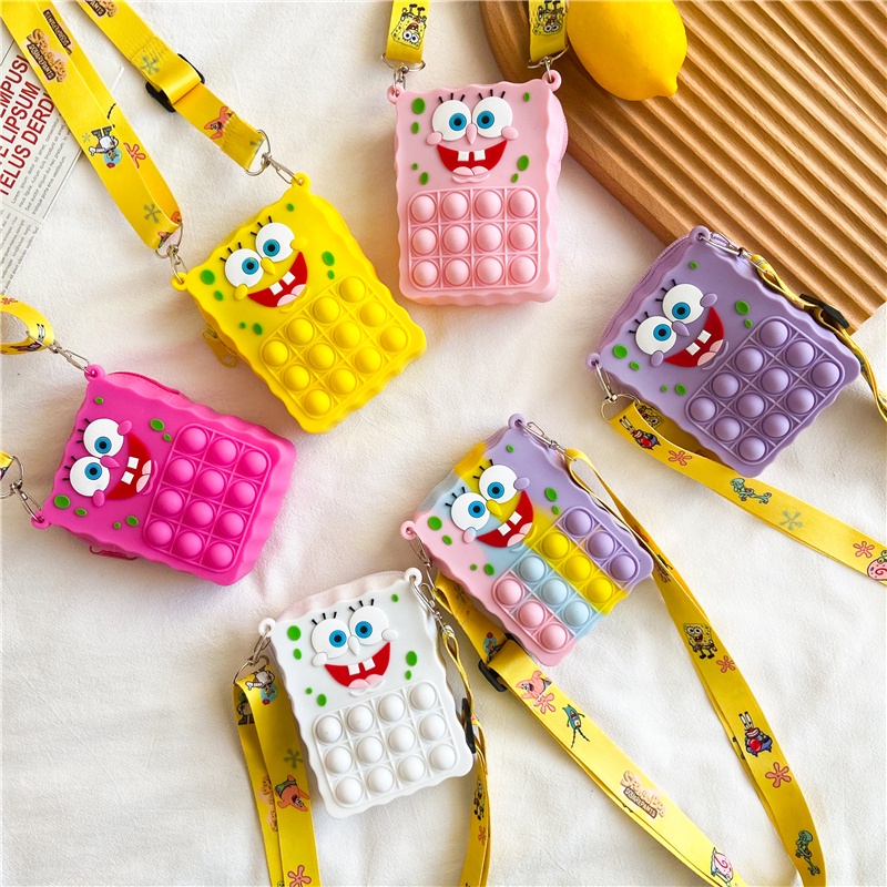 Túi Đeo Chéo Vai Bằng Silicon Hình Minion Dễ Thương Dành Cho Bé Gái