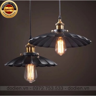 Đèn thả vintage T028 , chao đèn cổ điển chao hình đĩa bay cánh hoa đui đồng