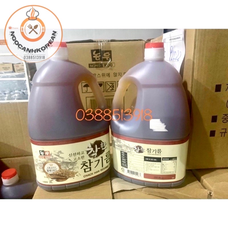Dầu mè đậm đặc Chakhan nongwoo Hàn Quốc 3L