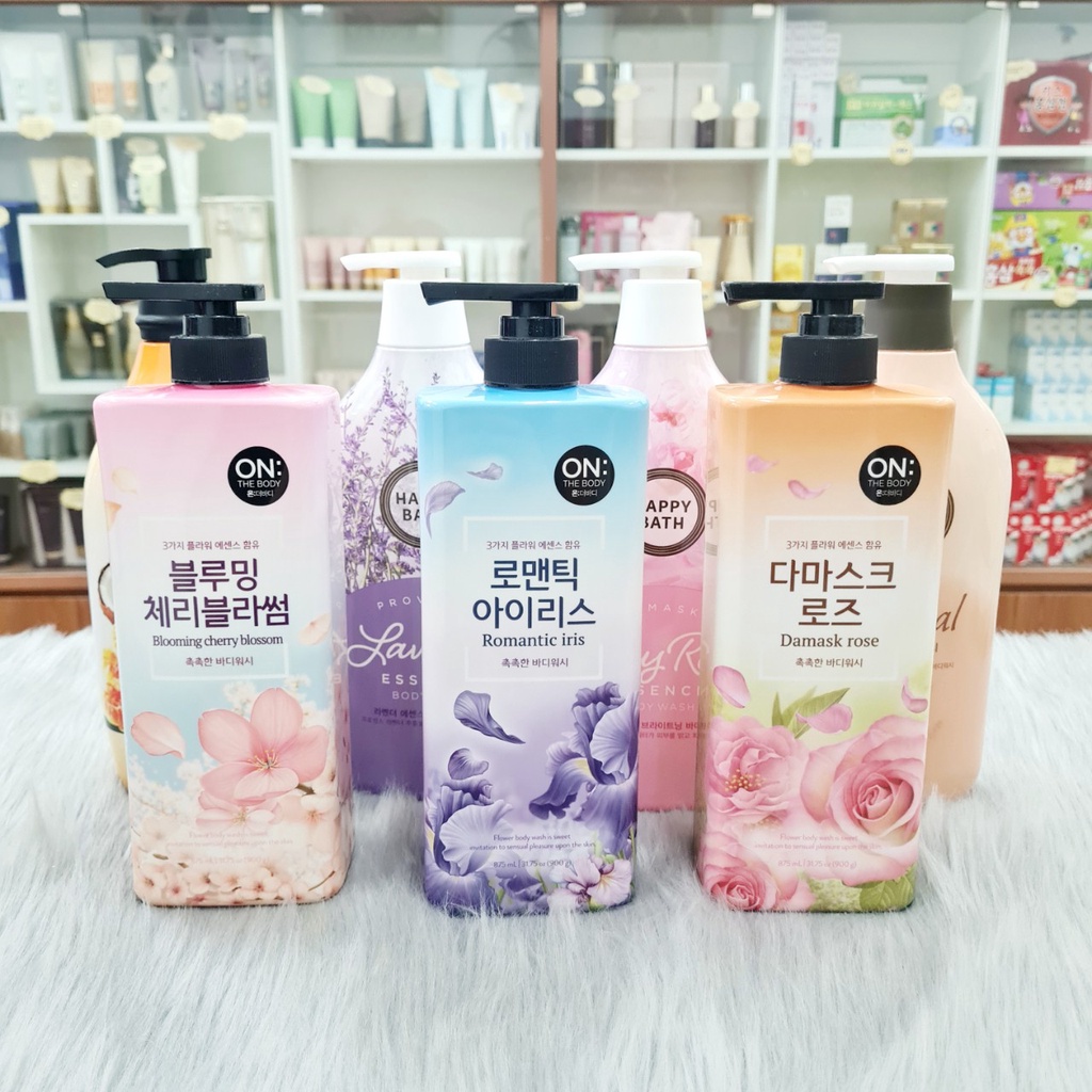 Sữa tắm hương nước hoa On the body 875ml và happy bath 900ml