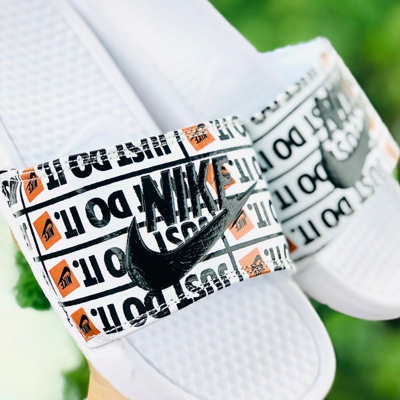 Dép unisex 𝐍𝐈𝐊𝐄 ❤️FREESHIP + Hộp❤️ dép nike nk quai ngang thể thao nam nữ mk in Nike JDI trắng, tem tag mac đây đủ