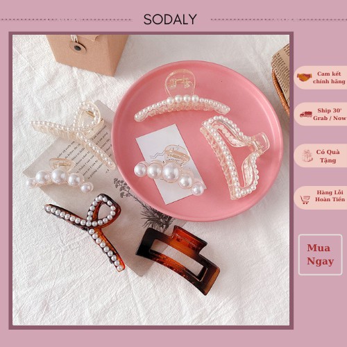 Kẹp Tóc Style Hàn Quốc set 7 chiếc Đựng Túi Zip, kẹp tóc ngoạm, kẹp tóc bản to #KT_007 [ sodaly ]